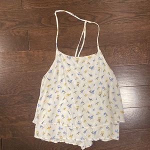 Forever21 White Floral Tank